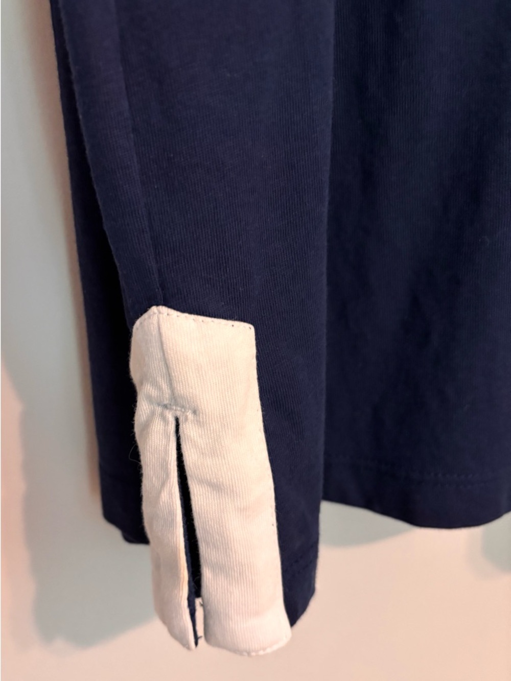Lands' End Navy Blue Cotton Jersey Notch Neck Dress - Picture 6 of 8